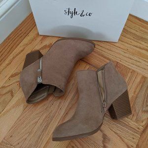 Style and Co Taupe Booties Size 7.5